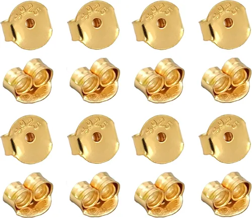 Vista 10 de 20 unidades/10 pares de aretes chapados en oro de 18 quilates para tachuelas, de plata de ley 925, no se decolora, seguro, hipoalergénico seguro