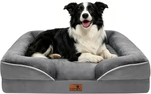 Vista 11 de Spotted Play Cama ortopédica para perros con lados, sofá cama para perros pequeños, sofá cama de espuma de apoyo para mascotas con funda extraíble