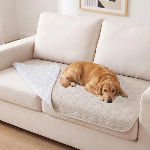 Vista 10 de Manta impermeable para perro, funda de cama para mascotas, para muebles, cama, sofá, sofá biplaza con respaldo antideslizante
