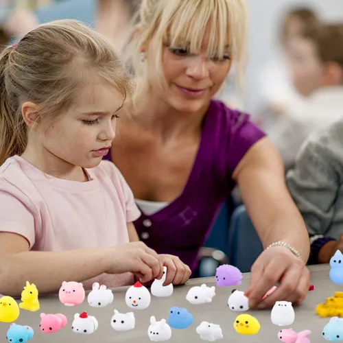 Vista 5 de 36 juguetes esponjosos para niños, mini juguetes para aliviar el estrés para recuerdos de fiesta, juguetes Mochi para niños, premios de aula, regalo