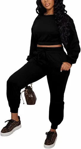 Vista 2 de PINSV Trajes de dos piezas para mujer, trajes de entrenamiento