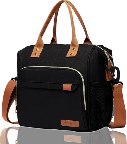 Vista 16 de TuErCao - Bolsa de almuerzo pequeña, ligera y aislada para mujer; para trabajo, portátil, suave enfriador para pícnic, viajes, viajes por carretera