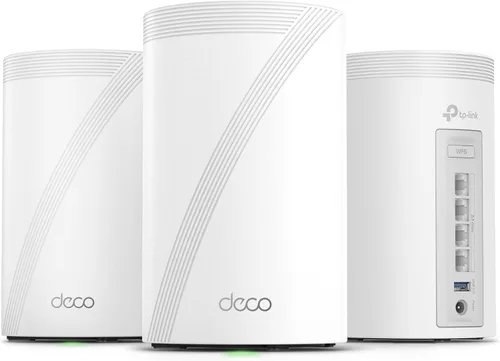 Vista 19 de TP-Link Deco 7 Pro BE63 Tri-Band WiFi 7 BE10000 Sistema de malla para todo el hogar - 6-Stream 10 Gbps, 4 puertos de 2.5G con cable de retroceso, 4