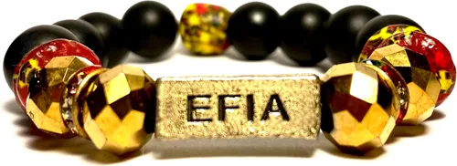 Vista 27 de Pulseras africanas tradicionales con nombre nacido en el día para mujeres de Ghana, materiales naturales, ajuste cómodo y holgado