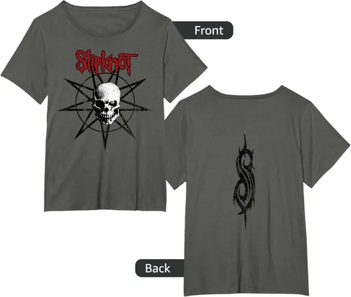 Vista 24 de Slipknot Skull playera Estrella, hombre 2XL, Jaspeado oscuro Asfalto