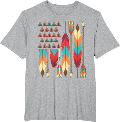 Vista 45 de Native American Bandera - Camiseta de veteranos indígenas del Mes del Orgullo, Negro, S