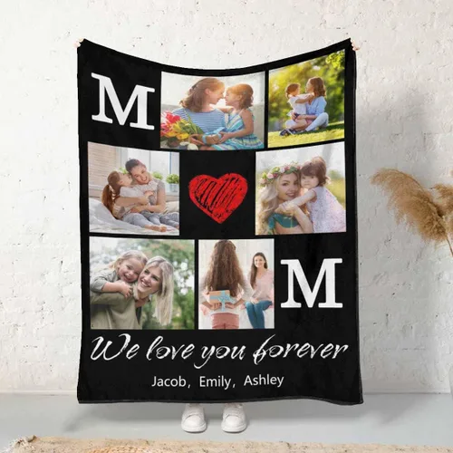 Vista 32 de MyPupSocks Manta personalizada para mamá, regalos personalizados para mamá, manta de cama con fotos, regalos de cumpleaños para mujeres, mamá