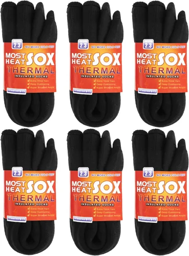 Vista 20 de Calcetines térmicos para hombre, calcetines de invierno cálidos para clima frío con temperaturas extremas A1-azul (2 pares)
