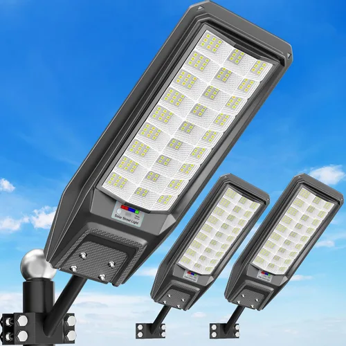 Vista 11 de Luz solar de calle de 7000 W, luces solares comerciales impermeables al aire libre, 200 luces LED de alto brillo, luces solares de estacionamiento