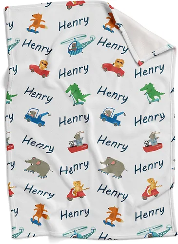 Vista 8 de Mantas de bebé personalizadas para niños con nombre, mantas de bebé personalizadas, regalos personalizados para niño recién nacido, manta de bebé