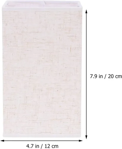 Vista 6 de OSALADI Pantalla de lámpara de lino natural, pantalla de tela cuadrada, pantalla de lámpara cuadrada con clip pequeño, cubierta de luz rectangular