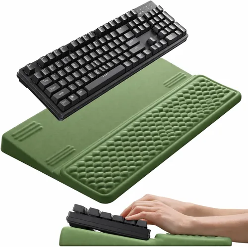 Vista 11 de Vaydeer Reposamuñecas para teclado, soporte de teclado con soporte de muñeca, elevador ergonómico de espuma viscoelástica suave para 60% -65%