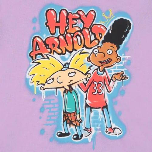 Vista 3 de Camiseta de manga corta con dobladillo cruzado Hey Arnold y Gerald para mujer