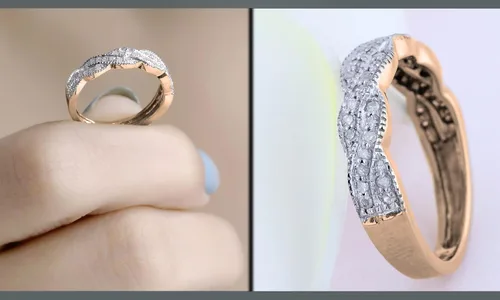 Vista 3 de Dazzlingrock Collection Anillo apilable de oro de 14 quilates con diamantes redondos de 0.25 quilates (ctw) para mujer, para aniversario, boda, 1/4