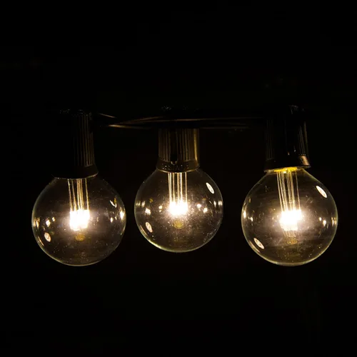 Vista 6 de Tira de luces para terrazas, 100 pies, con 100 focos transparentes G50