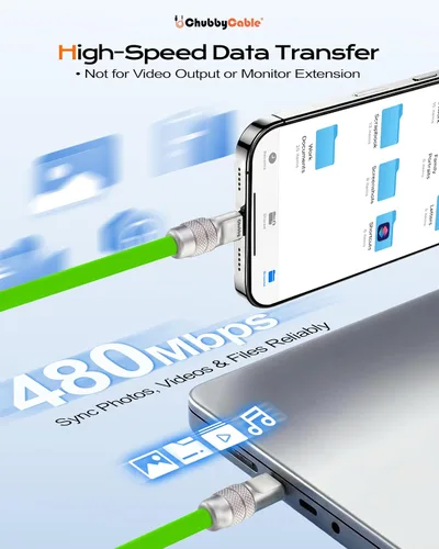 Vista 3 de chubbycable Chubby 2.0 USB C 240W Cable de carga rápida de silicona suave y duradero, cable de carga extra grueso compatible con iPhone 17-15 Series