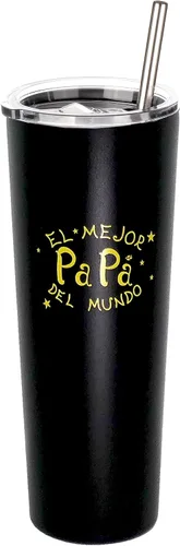 Vista 10 de Ezprogear Vaso Greatest Papa El Mejor Papa Del Mundo de 12 oz (12 oz, Black Papa)
