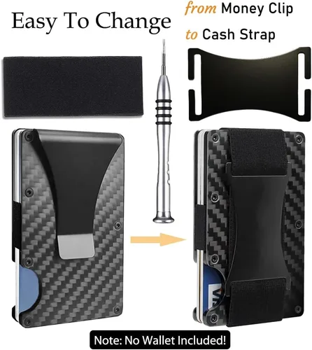 Vista 4 de Sorftin Kit de tornillos de repuesto para billetera, repuesto de correa elástica para efectivo para cartera, Set estándar - Negro, Kit