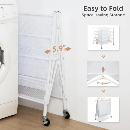 Vista 12 de STORAGE MANIAC Estante para Secar Suéteres, Estante de Secar Ropa de Malla, Estante de Secar Ropa de lavandería Apilable, Secador Plano