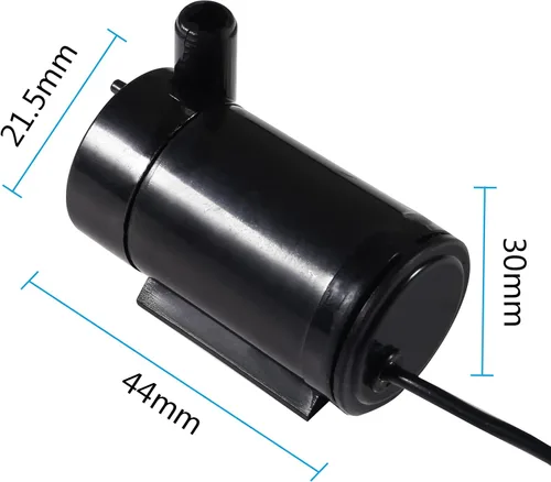 Vista 5 de Mini bomba de agua micro sumergible DC 3V 5V DC 3-5V para acuario, fuente de jardín, estanque (2 unidades bomba negra)