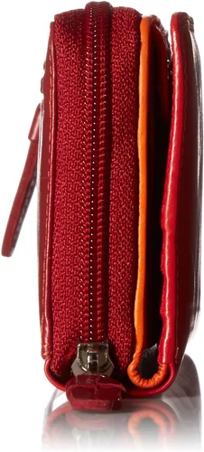 Vista 3 de Visconti Leather Rainbow Collection Honolulu - Monedero con bloqueo RFID RB55 (rojo), Rojo, arco iris