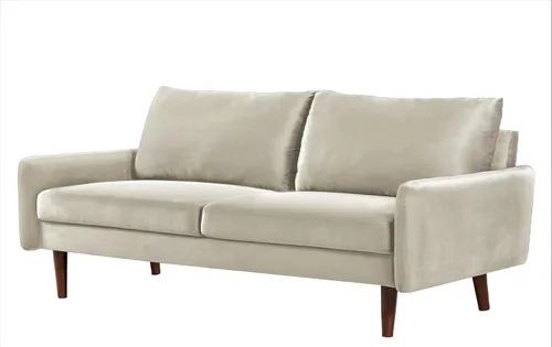 Vista 3 de Container Furniture Direct Kent - Sofá de terciopelo para salas de estar modernas y espacios compactos, cómodo sofá de 3 plazas, muebles de estudio