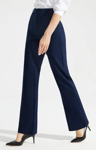 Vista 3 de Libin Pantalones de vestir para mujer con corte de bota de 28, 29, 30, 31 pulgadas, pantalones de trabajo casuales de negocios, pantalones elásticos