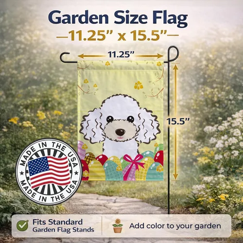Vista 59 de Caroline's Treasures BB1923GF Bandera decorativa para jardín con diseño de Border Collie, para caza de huevos de Pascua, para jardín, jardín, patio