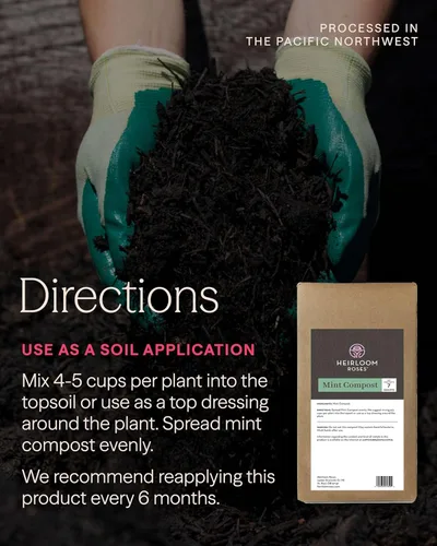 Vista 5 de Heirloom Roses Compost de menta, 100% natural, enmienda superior del suelo para plantar rosas, rico en micronutrientes y nitrógeno para verduras
