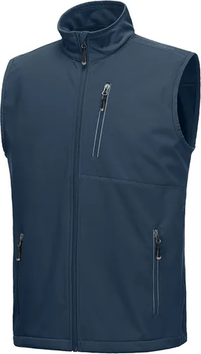 Vista 10 de 33,000ft Chaleco para hombre a prueba de viento y ligero para golf, ropa exterior con bolsillos, chaqueta sin mangas de softshell para correr Verde