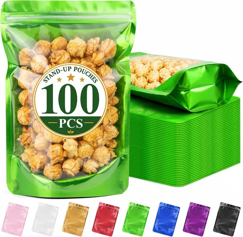 Vista 7 de ANZNKU 100PCS Mylar Bags Resealable Small Smell Proof Bags(Black, 3.5x5)