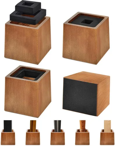 Vista 13 de Elevadores de cama resistentes, 3 pulgadas de alto (interior de 2 pulgadas de alto), borde elevado de 1 pulgada, carga de 2600 libras, para marco
