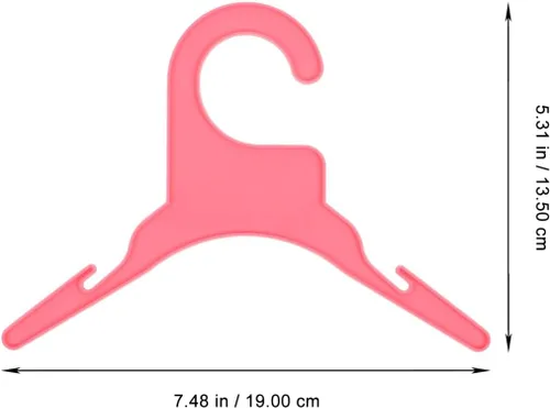 Vista 4 de POPETPOP 50 perchas de ropa para perros, lindo abrigo rosa para secar perros, perchas de plástico para ropa para mascotas, estantes de secado