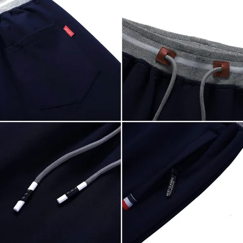 Vista 5 de FoxQ Pantalones deportivos para hombre con bolsillos, pantalones deportivos para correr, casuales, pantalones de yoga, ajuste holgado, pierna recta