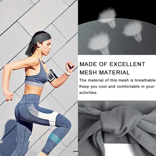 Vista 5 de Diademas de entrenamiento para mujeres y hombres, antideslizantes, diademas deportivas, bandas elásticas para el cabello, para yoga, correr