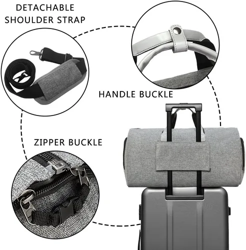 Vista 5 de Modoker - Bolsa convertible para ropa con correa para el hombro, unisex, bolsa viaje 2 en 1