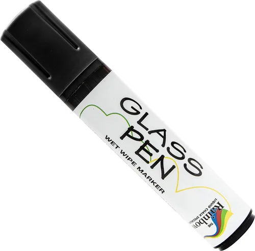Vista 2 de Rainbow Chalk Markers Limited Bolígrafo de vidrio: negro de 0.591 in de ancho con 5 puntas de repuesto, bolígrafos de escritura de vidrio