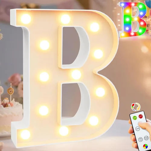 Vista 69 de Pooqla Letras con luces LED de marquesina, letras decorativas iluminadas en blanco cálido y blanco frío, letras del alfabeto iluminadas para niños
