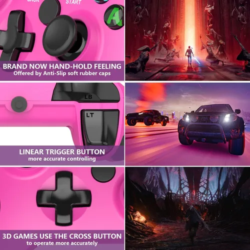 Vista 4 de DYONDER Xbox One Wireless Controller, Game Controller Gamepad 2.4GHZ Game Controller Compatible with Xbox OneOne SOne XOne Series XSElitePC Windows