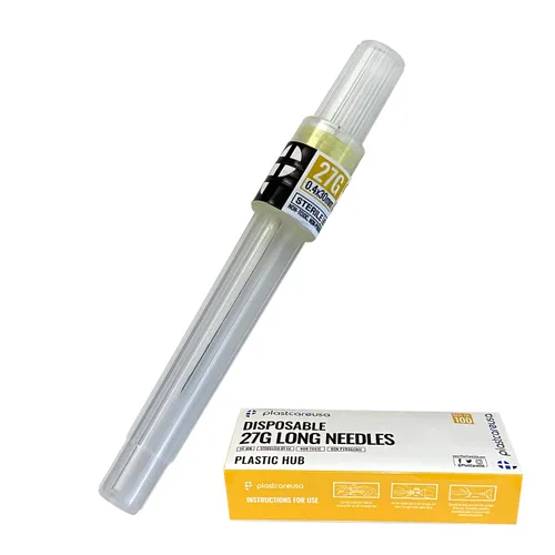 Vista 2 de 100 agujas dentales desechables en caja perforada (27G largas), longitud 30mm