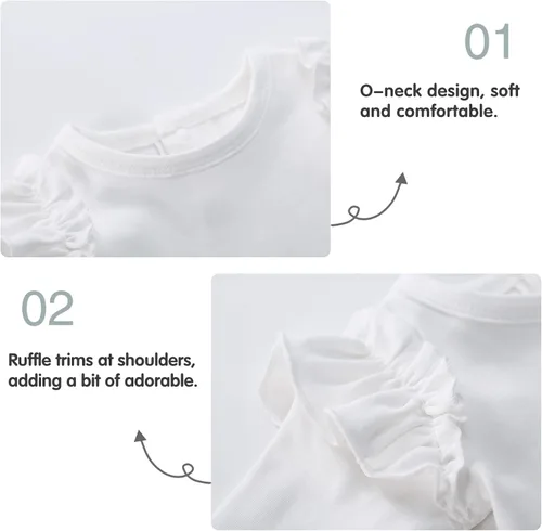 Vista 4 de pureborn Mameluco de algodón súper suave para bebés y niñas de 0 a 24 meses