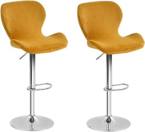 Vista 33 de Paquete de 2 fundas para sillas de bar de altura de mostrador, fundas giratorias de terciopelo para taburetes de bar, fundas elásticas para sillas