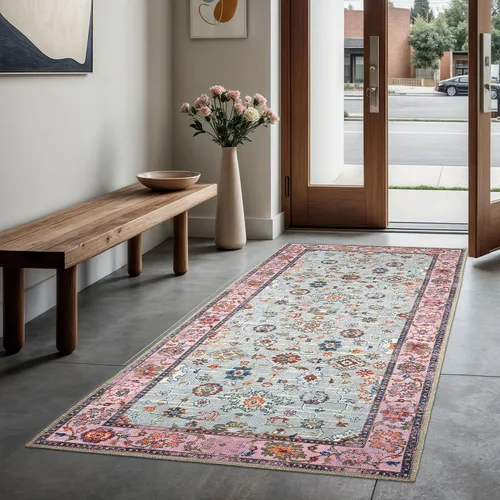 Vista 331 de GLN Rugs Traditional Collection - Alfombra de felpilla lavable a máquina, tradicional lavable, antideslizante, alfombra de felpilla de pelo corto