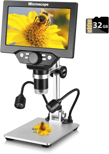 Vista 9 de Koolertron - Microscopio digital LCD de 7 pulgadas, cámara USB 1080P