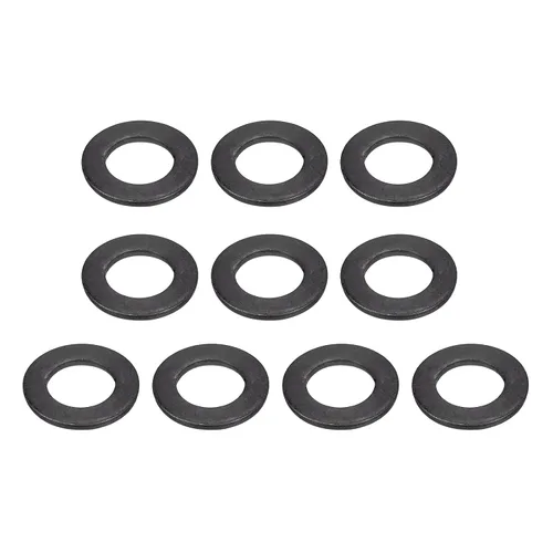 Vista 17 de Uxcell Arandela plana de acero al carbono para pernos M8, 10 piezas M8 x 16 x 1.5mm, aleación de acero negro oxidado de grado 8.8, sujetadores