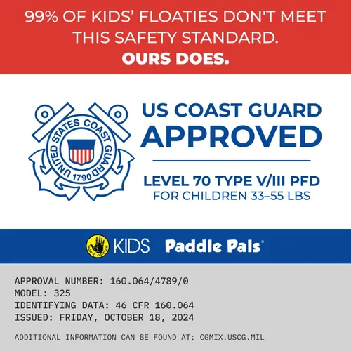 Vista 2 de Body Glove Paddle Pals Learn to Swim Life Vest, One Size 33-55 LBS