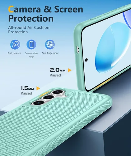 Vista 954 de FNTCASE Funda para iPhone 17 Pro: Fundas delgadas translúcidas de color azul claro compatibles con MagSafe, protección completa de la cámara