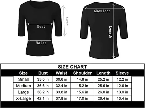 Vista 7 de Camiseta casual de media manga con cuello redondo para mujer, color liso, básica, ajustada, de algodón