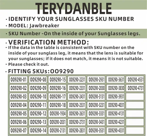 Vista 6 de TERYDANBLE Lentes compatiblesde repuesto para Oakley Jawbreaker con 2