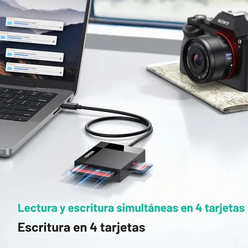 Vista 7 de UGREEN Lector de tarjetas SD USB C Adaptador de tarjeta de memoria 4 en 1